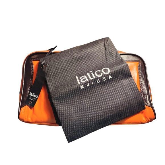 Latico Genuine Leather Color Block Tate Cross Body Shoulder Bag Salmon Espresso - Picture 3 of 7